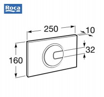 MEDIDAS PLACA ACCIONAMIENTO DUAL PL4 IN-WALL ROCA